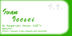 ivan vecsei business card